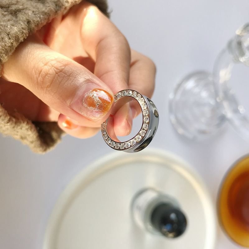 Modern CZ Irregular 925 Sterling Silver Adjustable Ring