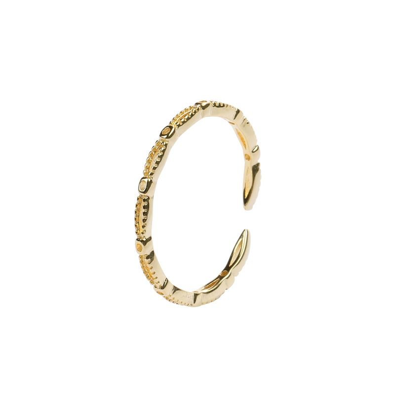 Simple Hollow 925 Sterling Silver Adjustable Ring