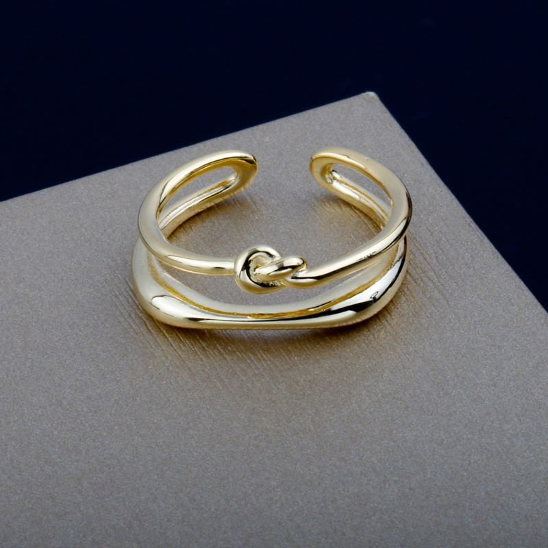 Double Layer Knot 925 Sterling Silver Adjustable Ring
