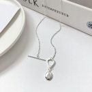 Hollow Heart OT Shape Ellipse 925 Sterling Silver Necklace