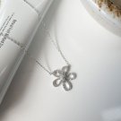 Sweet CZ Lilac Flower 925 Sterling Silver Necklace