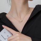 Casual Doule Holes Connect CZ 925 Sterling Silver Necklace