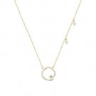 Simple Green CZ Star Circle 925 Sterling Silver Necklace
