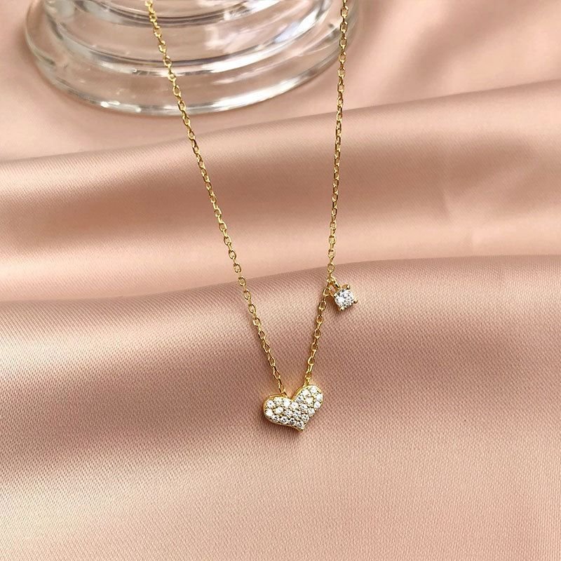 CZ Heart Masculine 925 Sterling Silver Necklace