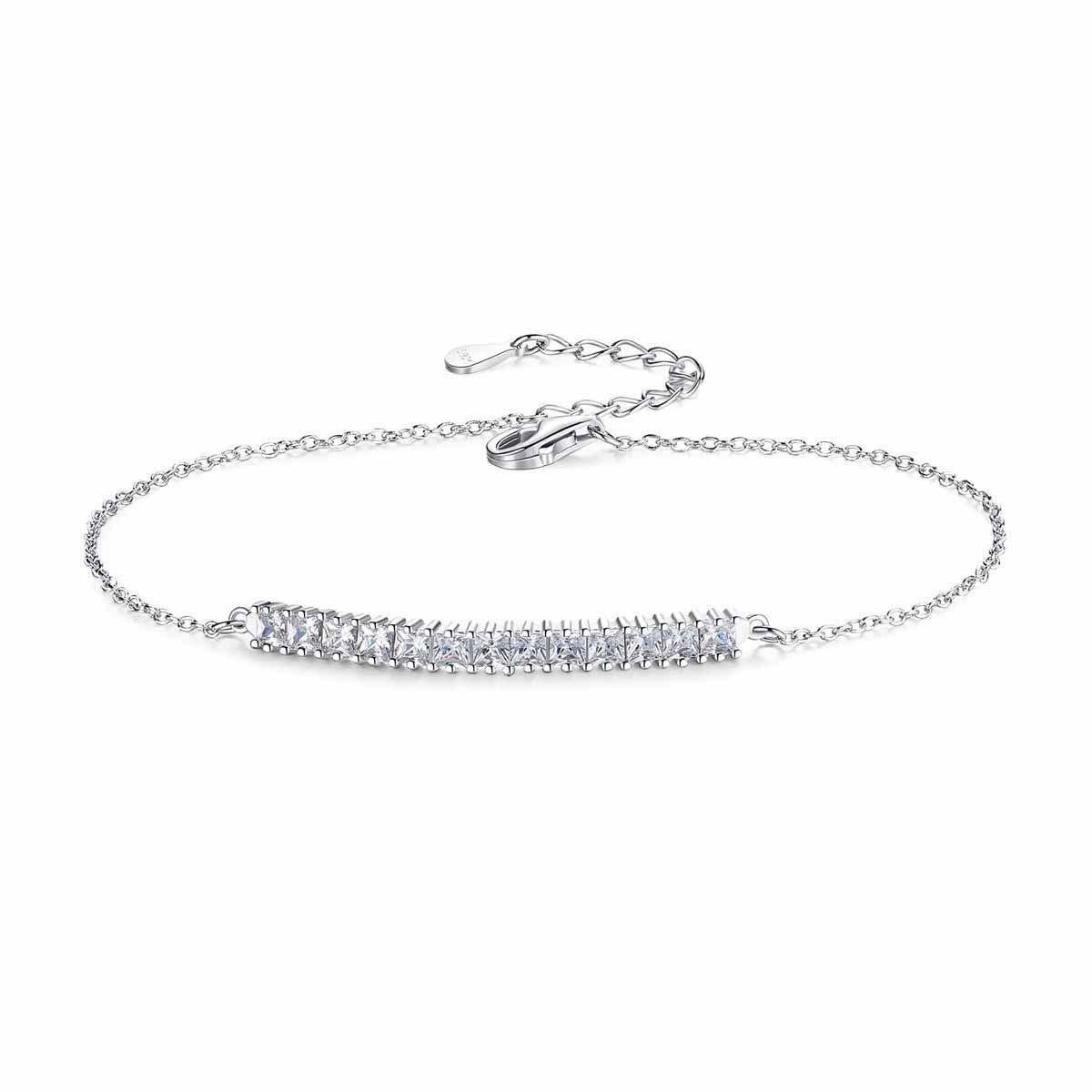 Fashion CZ Line 925 Sterling Silver Bracelet