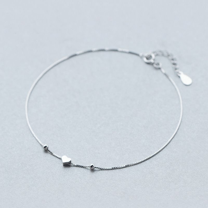 Sweet Love Heart 925 Sterling Silver Foot Anklet