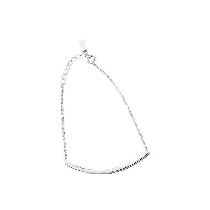Curve Bend Falt Cable 925 Sterling Silver Foot Anklet