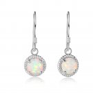 Classic Created Opal 925 Sterling Sliver Dangling Earrings