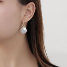 Party CZ Baroque Natural Pearl 925 Sterling Silver Dangling Earrings