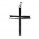 Black Jesus Christian Cross 925 Silver Pendant
