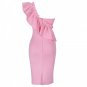 One Shoulder Sleeveless Frill Mini Bodycon Dress