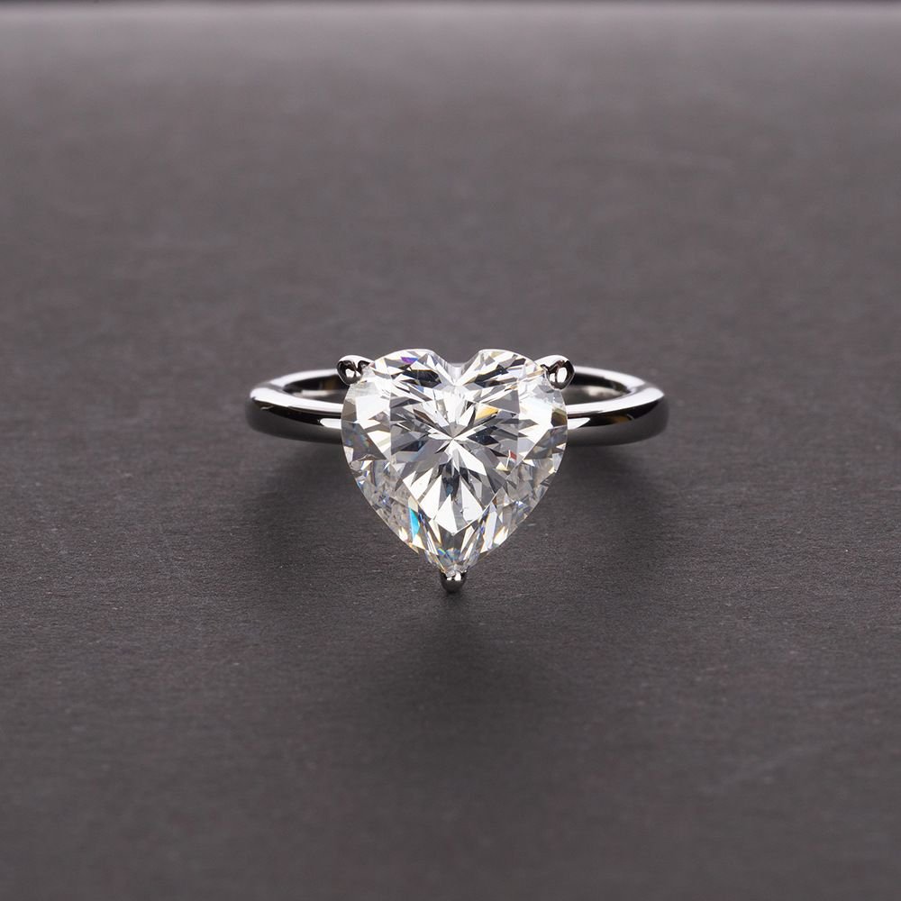 Wedding Heart Created Diamond 925 Sterling Silver Promise Ring