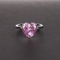 Wedding Heart Created Diamond 925 Sterling Silver Promise Ring