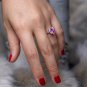 Wedding Heart Created Diamond 925 Sterling Silver Promise Ring