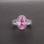Elegant Oval Created Diamond 925 Sterling Silver Ring