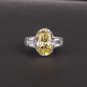 Elegant Oval Created Diamond 925 Sterling Silver Ring