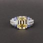 Elegant Emerald Created Gemstone 925 Sterling Silver Ring