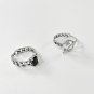 Vintage Geometry Created Agate OT 925 Sterling Silver Adjustable Ring