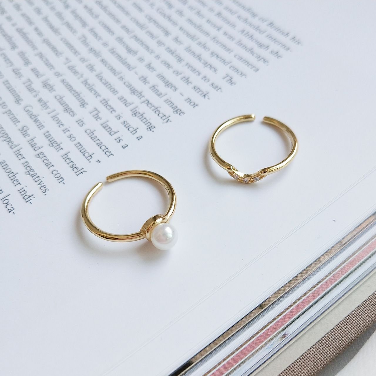 CZ Shell Pearl 925 Sterling Silver Adjustable Ring