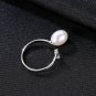 Waterdrop Natural Pearl CZ 925 Silver Adjustable Ring