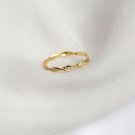 Minimalism Cubic Zirconia Twisted Wave 925 Sterling Silver Adjustable Ring