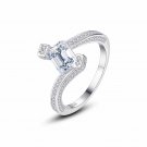 Office OL Emerald Cubic Zirconia 925 Sterling Silver Adjustable Ring