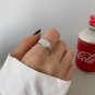 Irregular Texture CZ 925 Sterling Silver Adjustable Ring