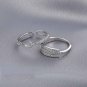 Triple CZ Lines Twisted 925 Sterling Silver Adjustable Ring