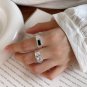 Office Geometry CZ Rectanglee 925 Sterling Silver Adjustable Ring