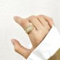 Golden Square Geometry 925 Sterling Silver Adjustable Ring