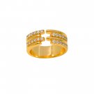 Fashion CZ  Jagged Geometry 925 Sterling Silver Adjustable Ring
