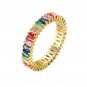 Colorful CZ Rainbow 925 Sterling Silver Ring