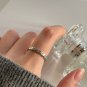 Minimalism CZ Quilting 925 Sterling Silver Ring