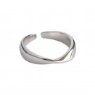 Simple Twisted Distortion 925 Sterling Adjustable Ring