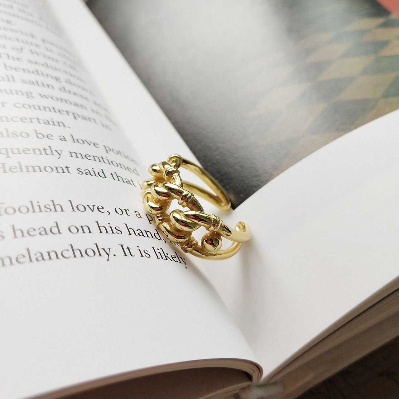 Hollow Cross 925 Sterling Silver Adjustable Ring