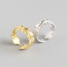 Leaf Shape  925 Sterling Silver Adjustable Ring