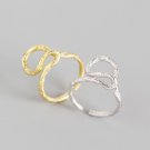 Minimalism Line Cross 925 Sterling Silver Adjustable Ring