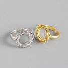 Fashion Round Spring 925 Sterling Silver Adjustable Ring