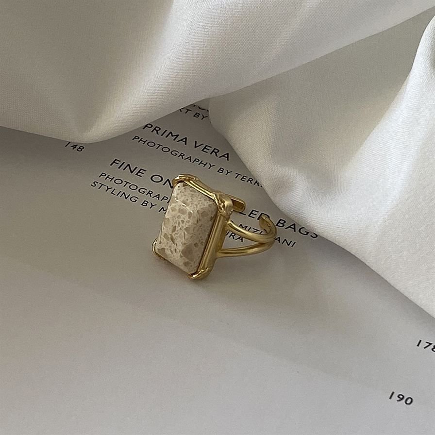 Geometry Rectangle 925 Sterling Silver Adjustable Ring