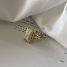 Geometry Rectangle 925 Sterling Silver Adjustable Ring