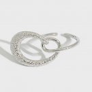 Irregular Hollow Heart 925 Sterling Silver Adjustable Ring