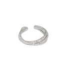 Cross Interwoven Texture 925 Sterling Silver Adjustable Ring