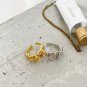 Irregular Folding Tin Foil Fashion 925 Sterling Silver Adjustable Ring