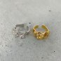 Irregular Folding Tin Foil Fashion 925 Sterling Silver Adjustable Ring