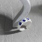 Casual Blue E[oxy Irregular 925 Sterling Silver Adjustable Ring