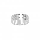 Fashion Geometry Lines 925 Sterling Silver Adjustable Ring