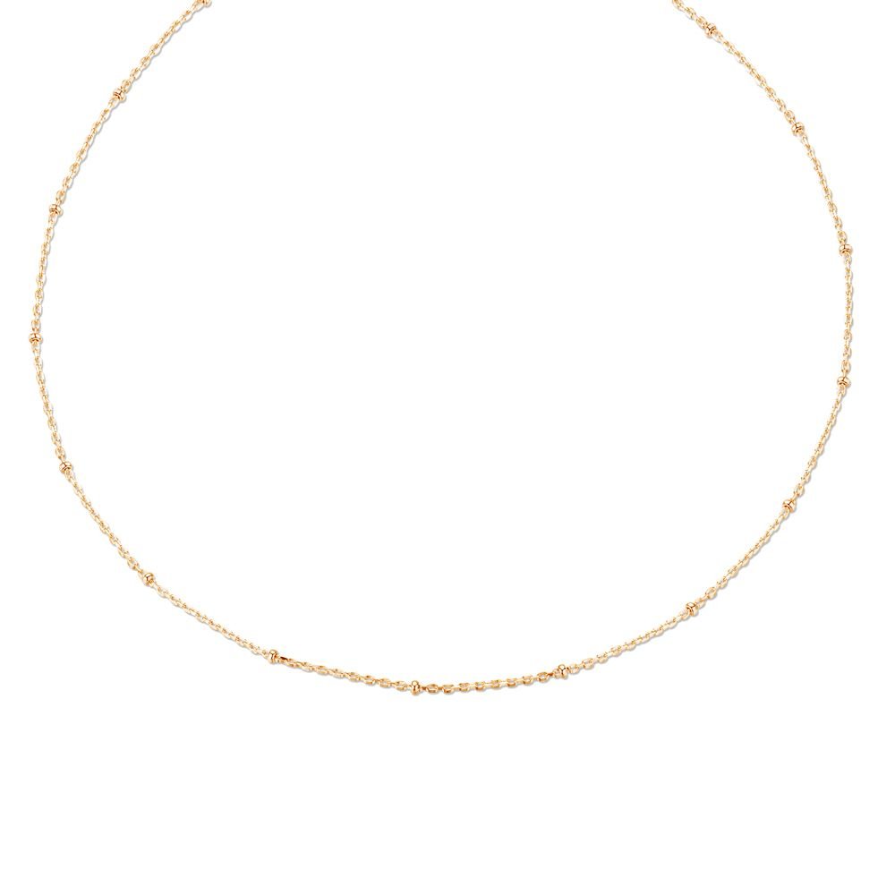 Light Beads Solid 925 Sterling Silver Choker Necklace