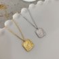 Office Leaves Branch Square Tag 925 Sterling Silver Necklace