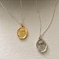 Gift Simple Round Tag 925 Sterling Silver Necklace