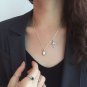 Minimalism Vintage Round Heart Square Cross Silver Necklace